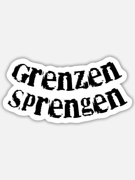 Grenzen sprengen - Sticker Größe S (10 x 10 cm) - Mattweiß