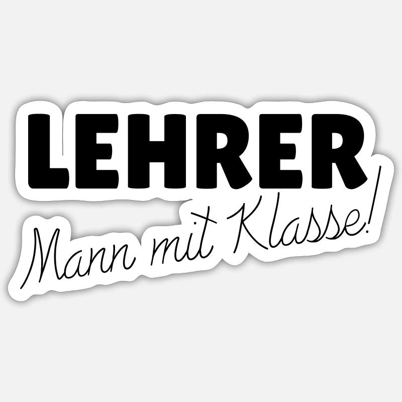 Lehrer Mann mit Klasse Sticker Größe S (10 x 10 cm)