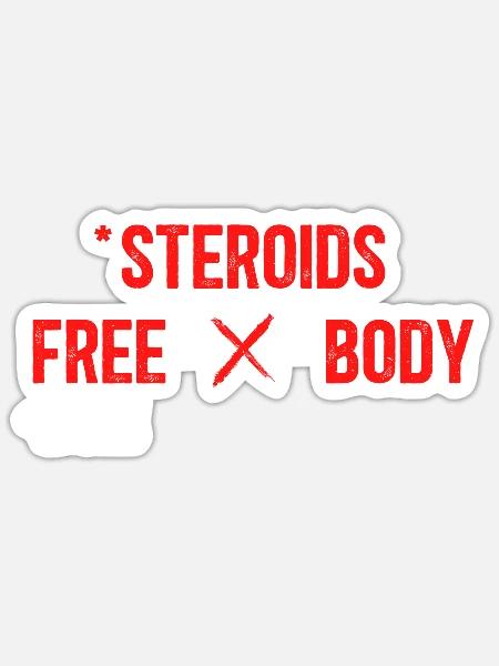 Ohne Steroide - Workout Gym - Sticker Größe S (10 x 10 cm) - Mattweiß
