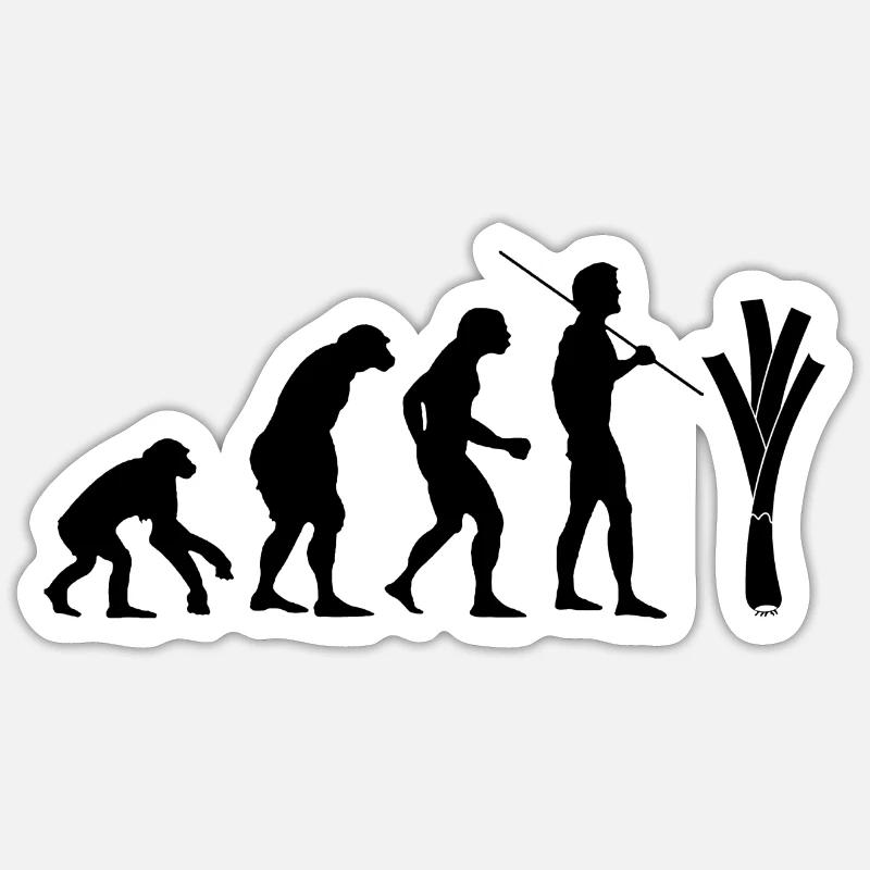 Evolution of the leek - Sticker size S (10 x 10 cm) - white matte
