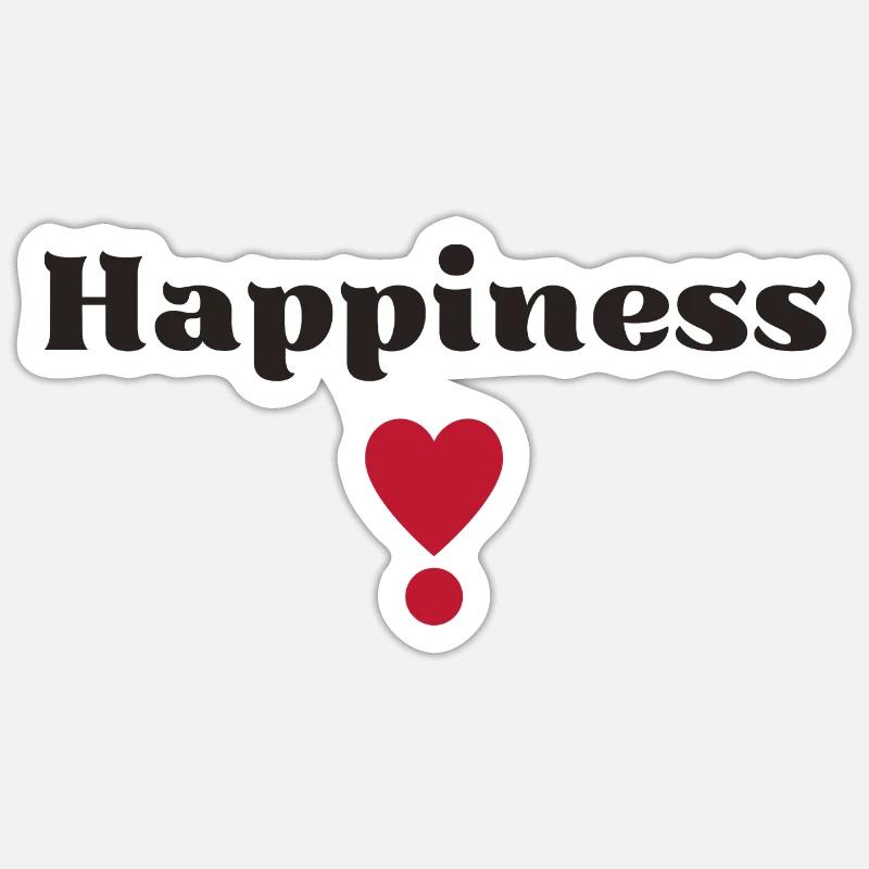 Bonheur - Sticker taille S (10 x 10 cm) - blanc mat