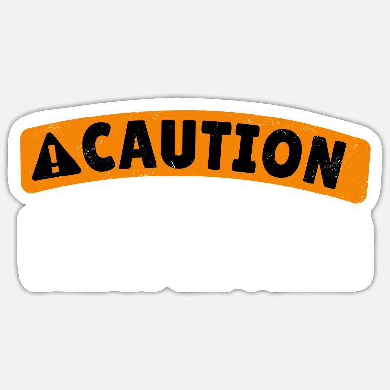 Caution Unsupervised 4 - Sticker Größe S (10 x 10 cm) - Mattweiß