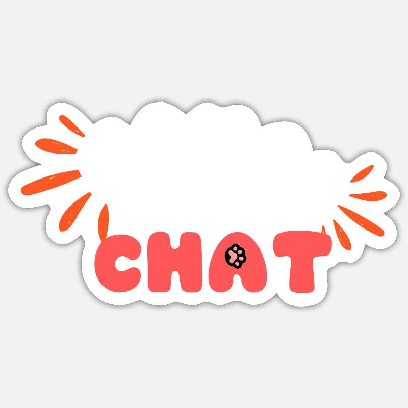 Maman chat - Sticker taille S (10 x 10 cm) - blanc mat