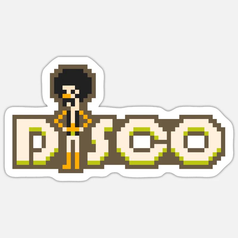 8bit disco - Sticker Größe S (10 x 10 cm) - Mattweiß
