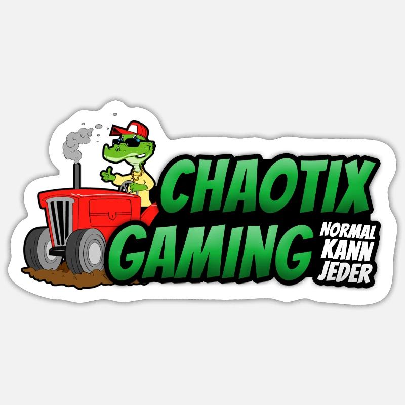 ChaotiX Traktor Logo - Sticker Größe S (10 x 10 cm) - Mattweiß