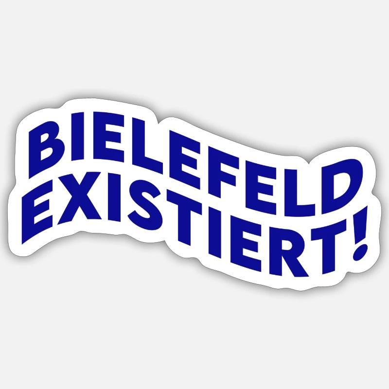 Bielefeld existiert - Sticker Größe S (10 x 10 cm) - Mattweiß