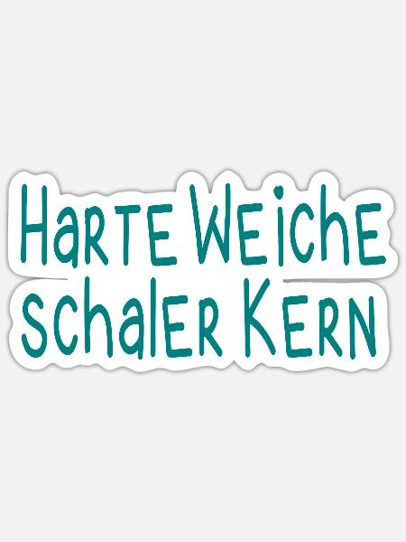 Harte Weiche Schaler Kern - Sticker Größe S (10 x 10 cm) - Mattweiß