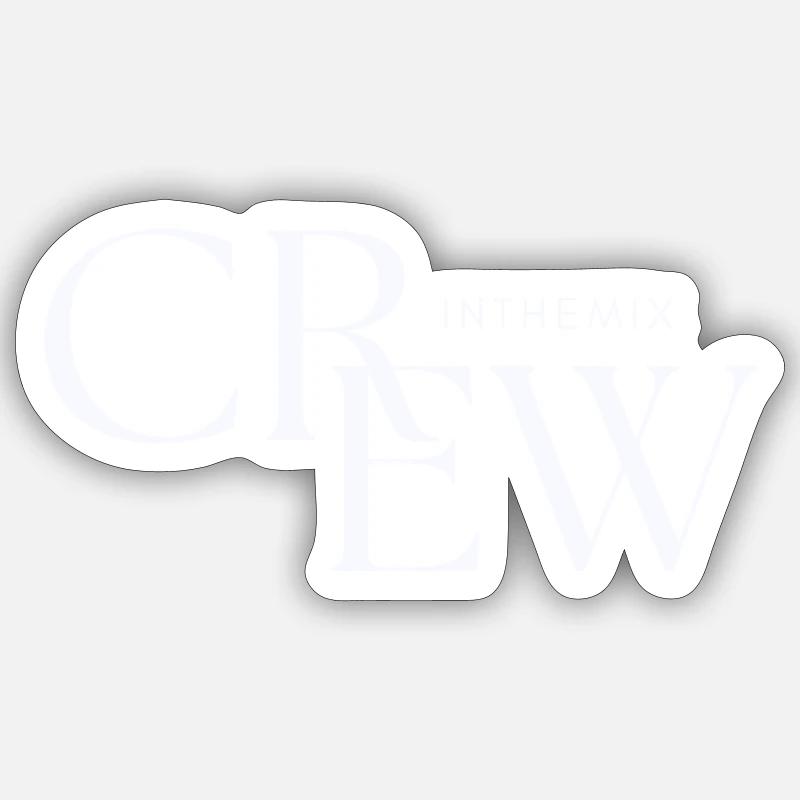 Crew logo in white - Sticker size S (10 x 10 cm) - white matte
