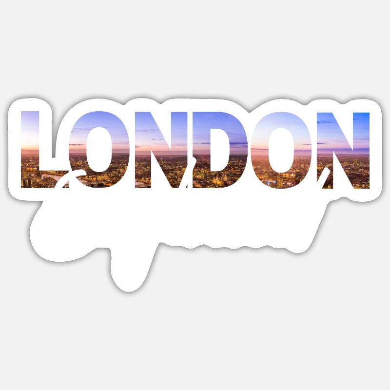 Londres Angleterre - Sticker taille S (10 x 10 cm) - blanc mat