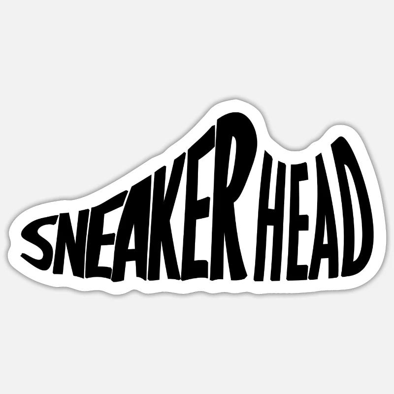 Sneaker Kopf - Sticker Größe S (10 x 10 cm) - Mattweiß