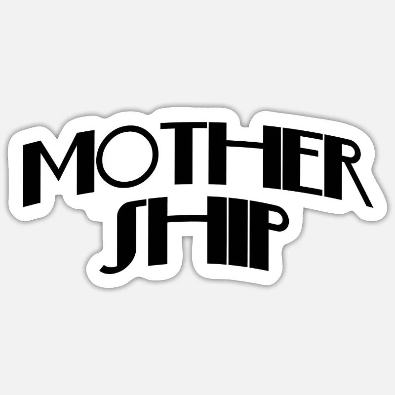 Vaisseau mère - Sticker taille S (10 x 10 cm) - blanc mat