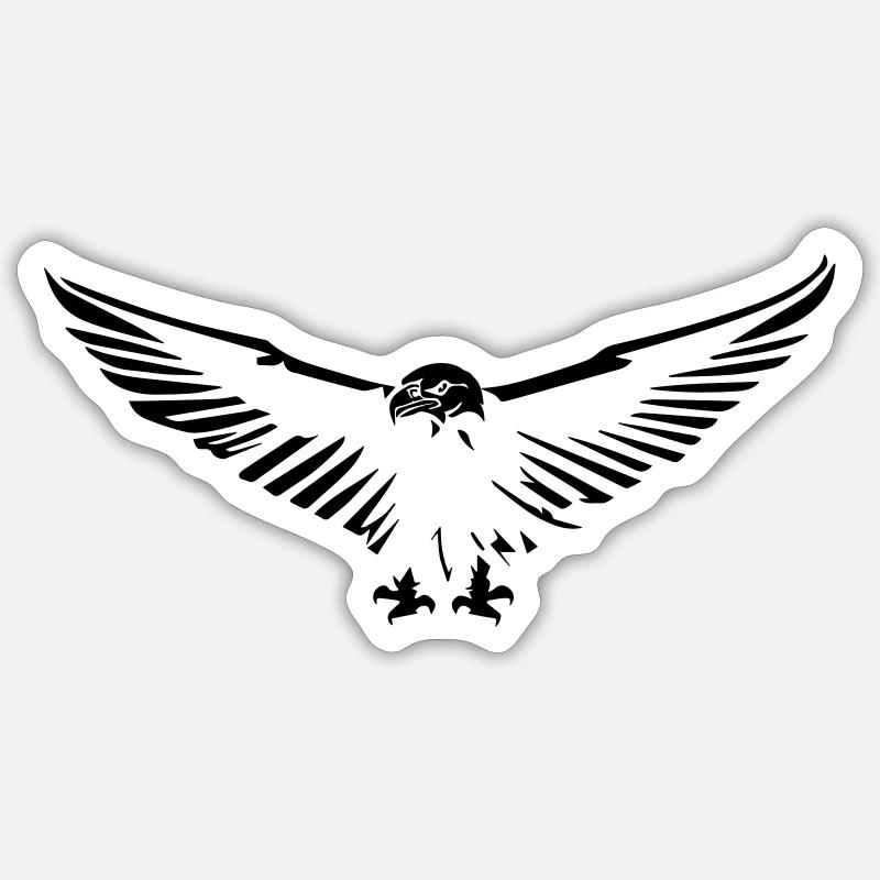 Flying eagle opening its wings stylized simple Sticker size S (10 x 10 cm)
