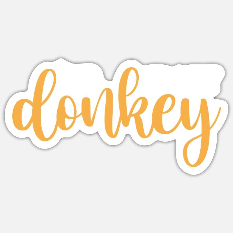 Crazy Donkey - Sticker Größe S (10 x 10 cm) - Mattweiß