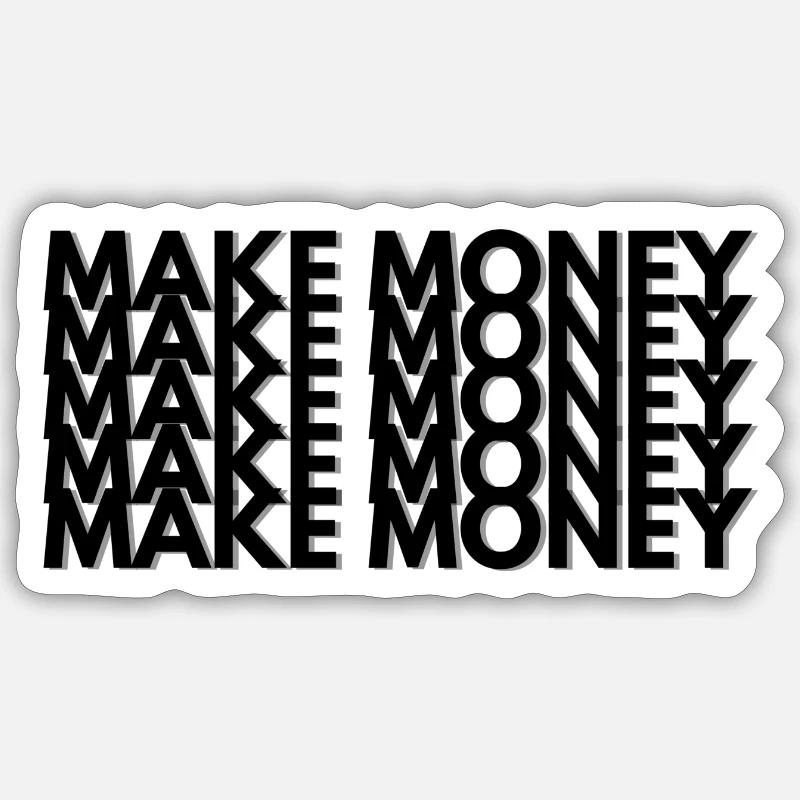 Gagner de l’argent - Sticker taille S (10 x 10 cm) - blanc mat