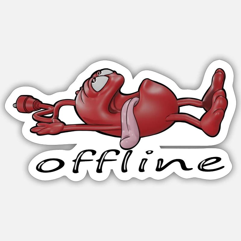 Offline - Sticker Größe S (10 x 10 cm) - Mattweiß