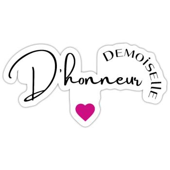 Demoiselle d'honneur - Sticker taille S (10 x 10 cm) - blanc mat - Devant