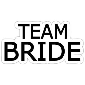 Team bride - Sticker taille S (10 x 10 cm) - blanc mat - Devant