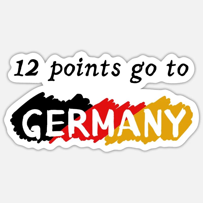 12 points pour l’Allemagne - Sticker taille S (10 x 10 cm) - blanc mat