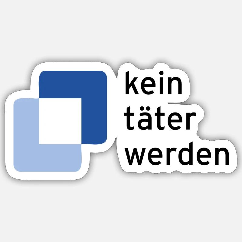 Kein Täter werden - Sticker Größe S (10 x 10 cm) - Mattweiß