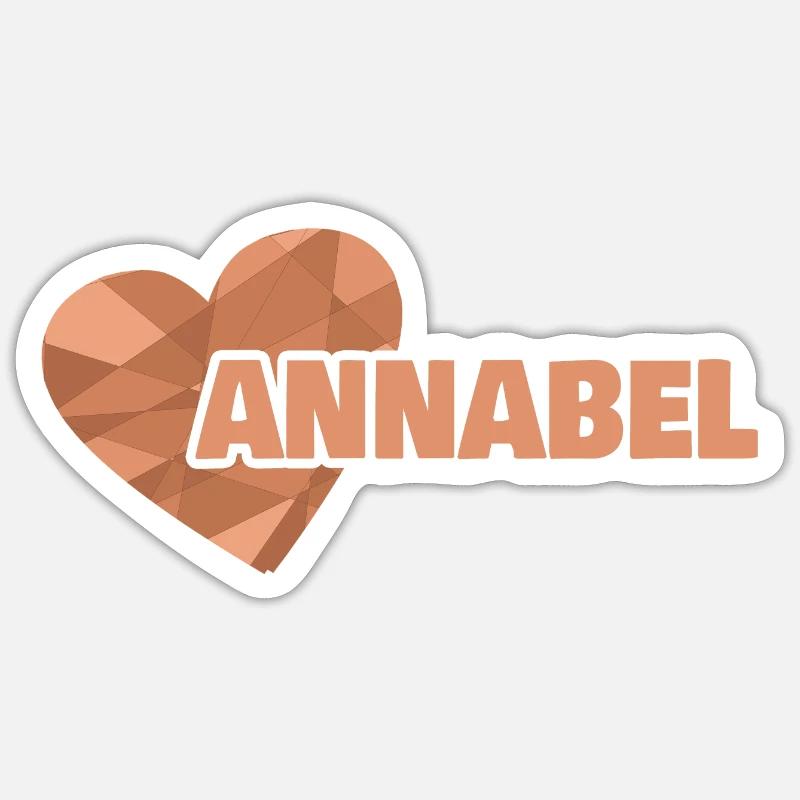 Prénom Annabel - Sticker taille S (10 x 10 cm) - blanc mat