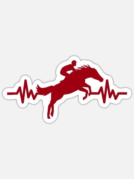 Herzschlag - Pferd Hengst Stute Ross Reitsport - Sticker Größe S (10 x 10 cm) - Mattweiß
