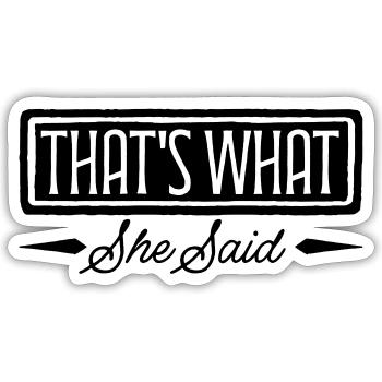 That s What She Said - Sticker size S (10 x 10 cm) - white matte - Front