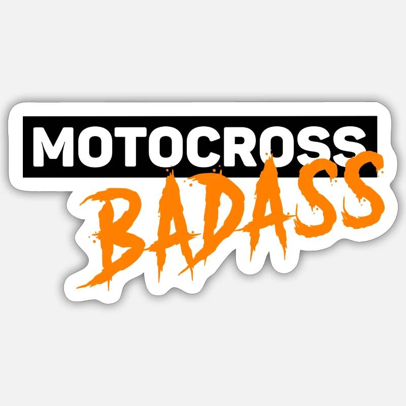 Motocross logo orange Sticker taille S (10 x 10 cm)