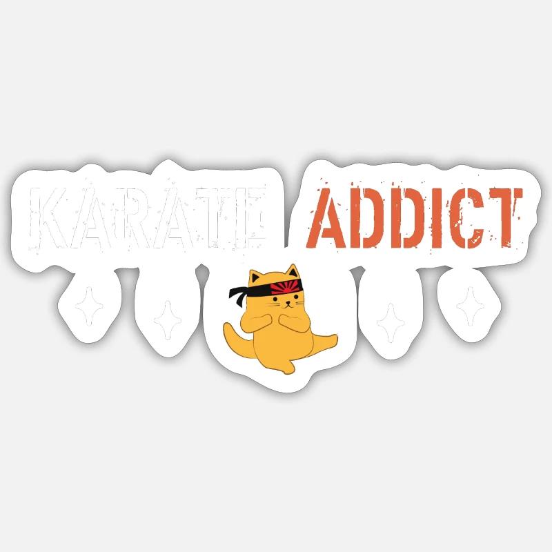 Karate addict - Sticker size S (10 x 10 cm) - white matte