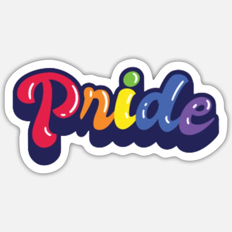 Pride retro - Sticker size S (10 x 10 cm) - white matte