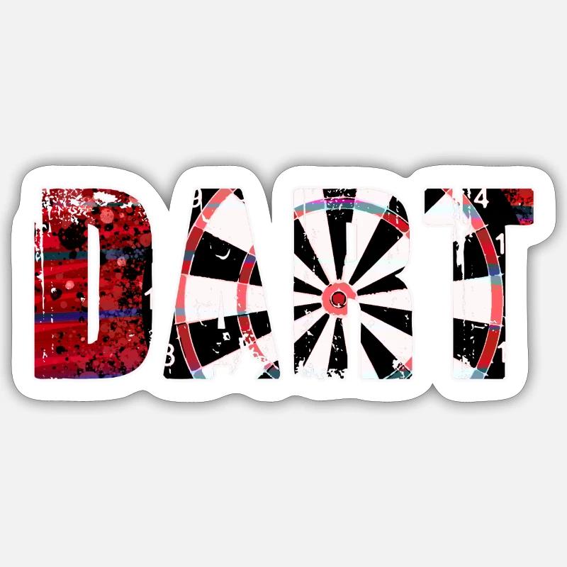 dart,graffiti,malerei,dartscheibe,darts - Sticker Größe S (10 x 10 cm) - Mattweiß