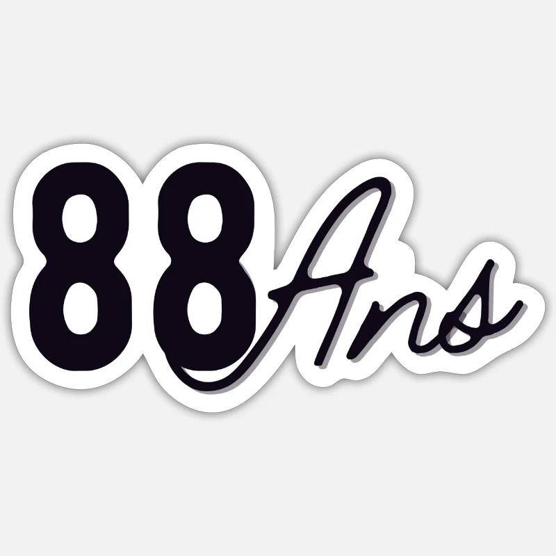 88 Ans Sticker taille S (10 x 10 cm)