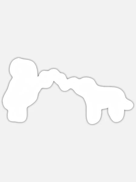 Old English Bulldog mit Frau - Sticker Größe S (10 x 10 cm) - Mattweiß