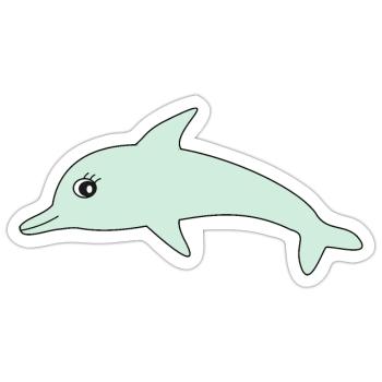 Delfin Delphine - Sticker Größe S (10 x 10 cm) - Mattweiß - Vorne