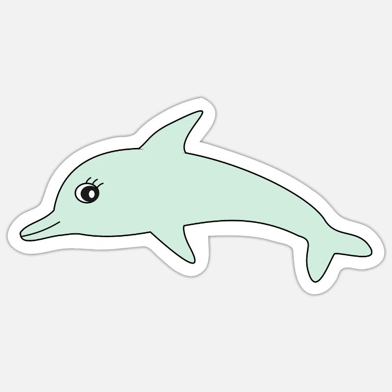Dauphins dauphins - Sticker taille S (10 x 10 cm) - blanc mat