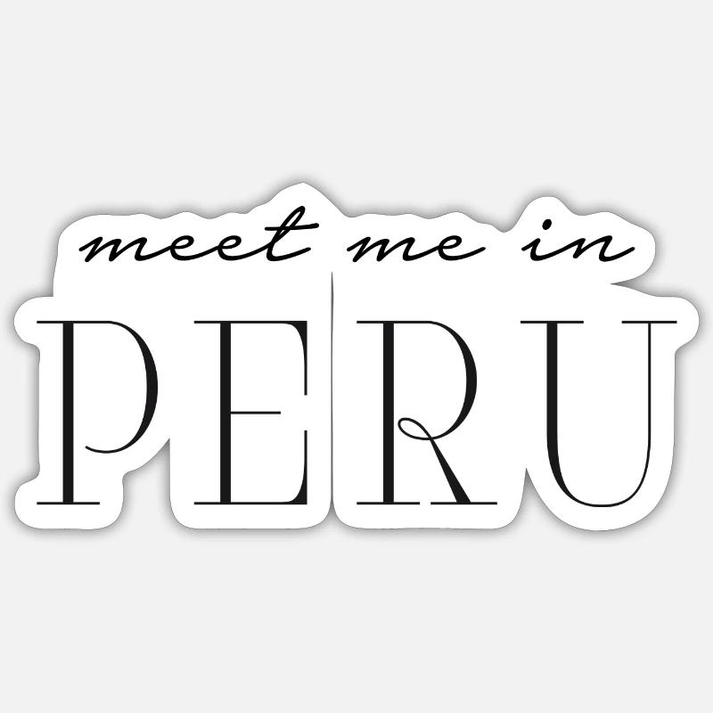 J’aime le Pérou - Sticker taille S (10 x 10 cm) - blanc mat