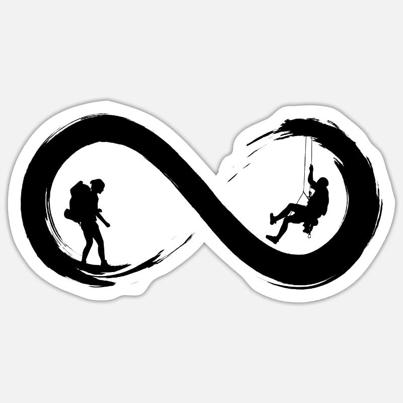 Escalade à l'infini - Sticker taille S (10 x 10 cm) - blanc mat