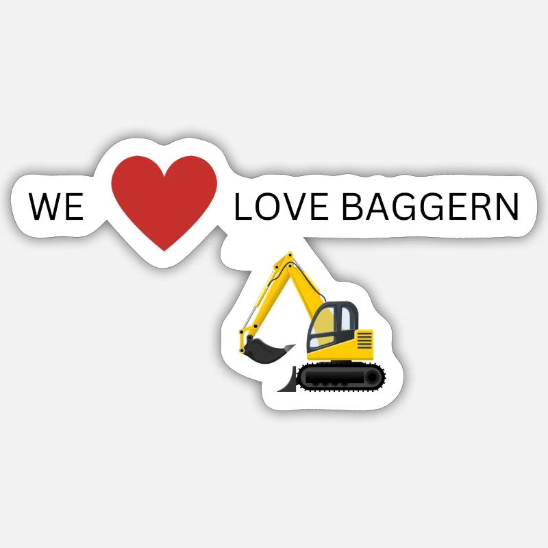 Baggern Sticker Größe S (10 x 10 cm)