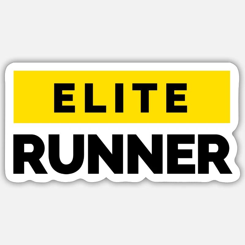 Elite Runner - Sticker size S (10 x 10 cm) - white matte