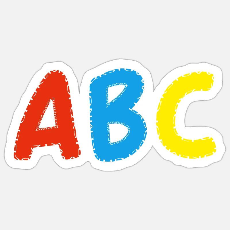 ABC- Schulstart, Schukind - Sticker taille S (10 x 10 cm) - blanc mat