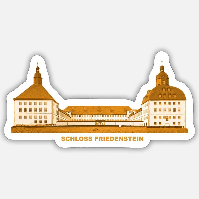Friedenstein Schloss Gotha - Sticker Größe S (10 x 10 cm) - Mattweiß