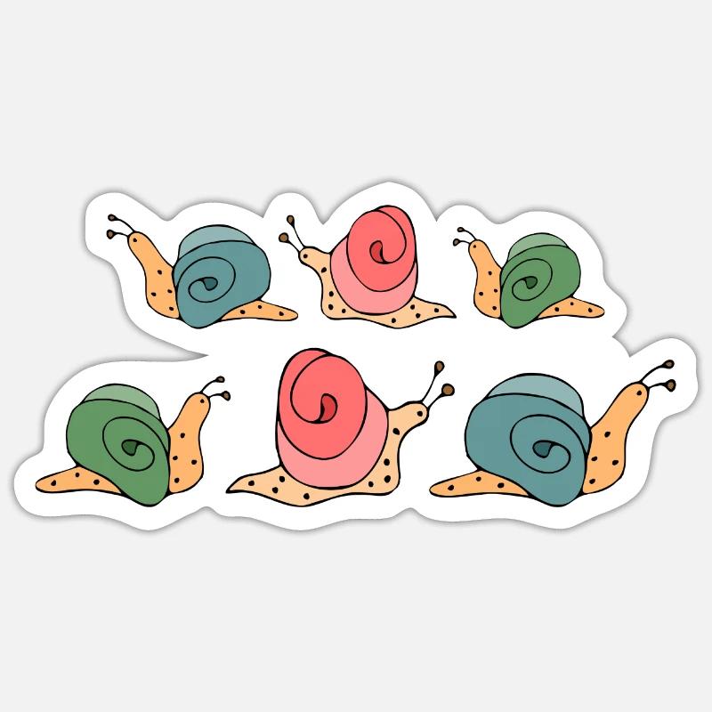 Escargots - Sticker taille S (10 x 10 cm) - blanc mat
