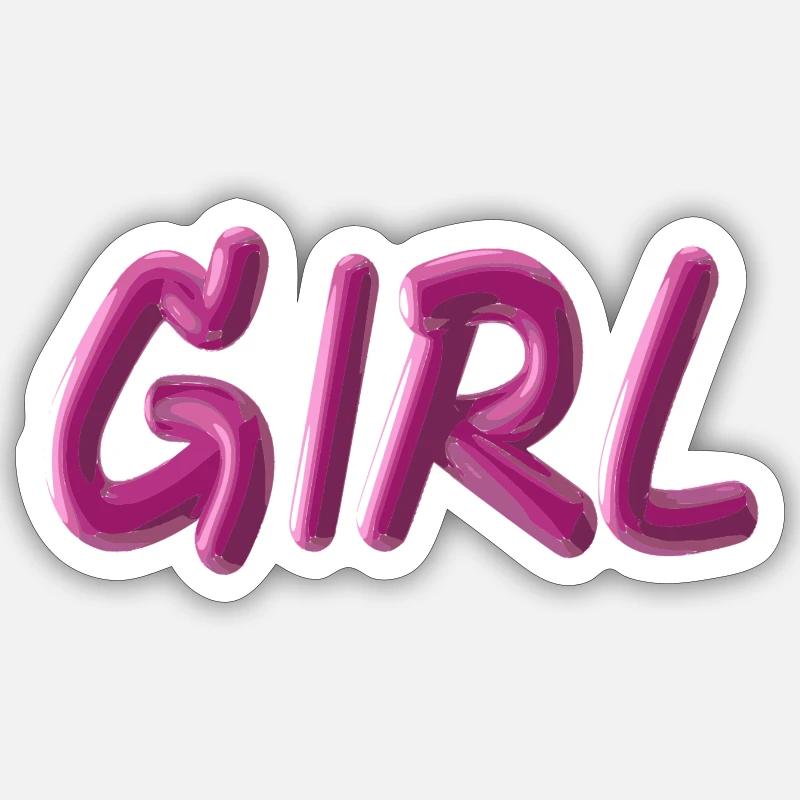 Mädchen - Sticker Größe S (10 x 10 cm) - Mattweiß