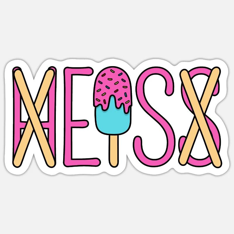 H EIS S - Eis essen - heiß - Sommer - Hitze - EIS Sticker Größe S (10 x 10 cm)