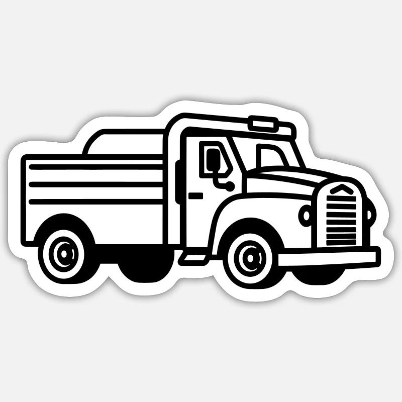 Camion - Sticker taille S (10 x 10 cm) - blanc mat