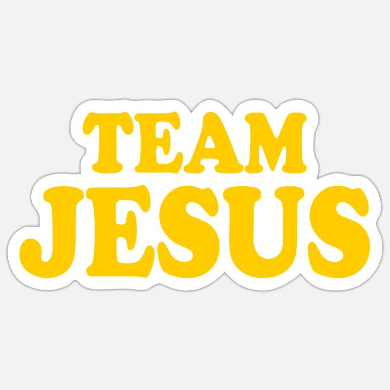 Team jesus - Sticker size S (10 x 10 cm) - white matte