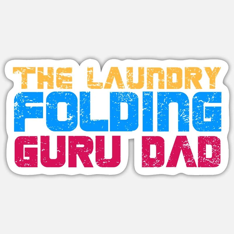 The Laundry Folding Guru Dad - Sticker Größe S (10 x 10 cm) - Mattweiß