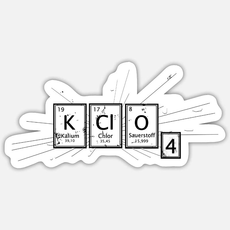 Kclo4 Pyrotechnics - Sticker Größe S (10 x 10 cm) - Mattweiß