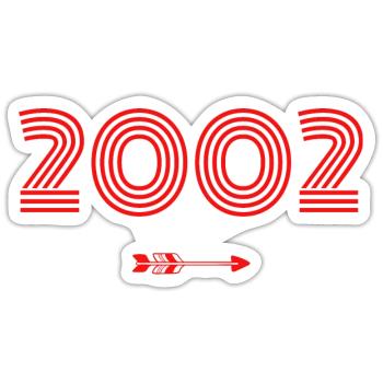 Jahrgang 2002 - Sticker Größe S (10 x 10 cm) - Mattweiß - Vorne