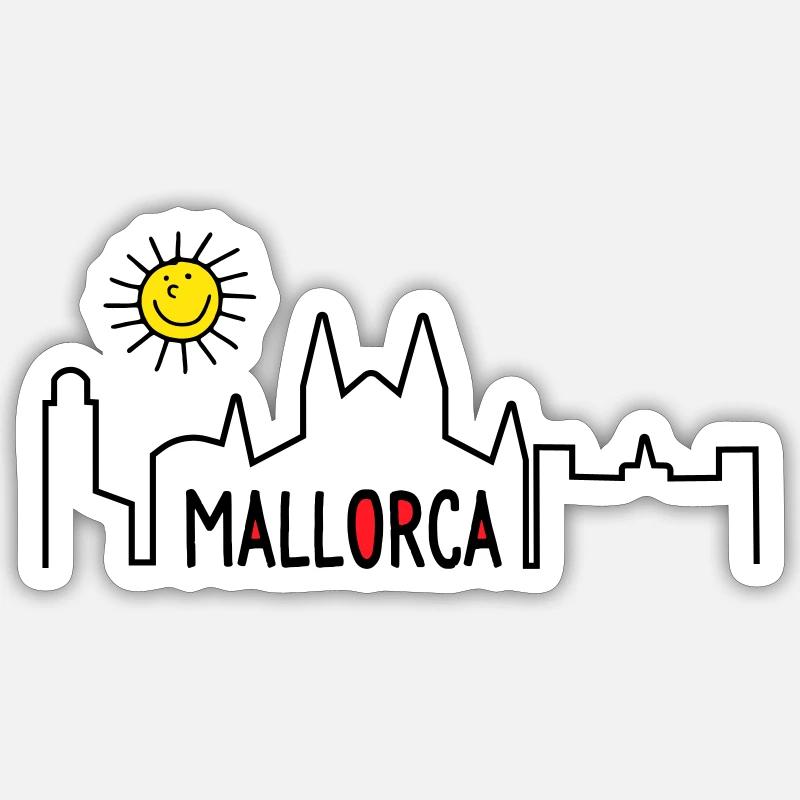 Mallorca in summer - Sticker size S (10 x 10 cm) - white matte