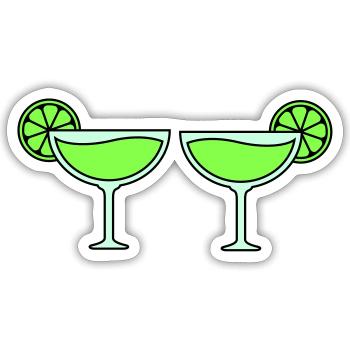 Cocktails - Sticker taille S (10 x 10 cm) - blanc mat - Devant